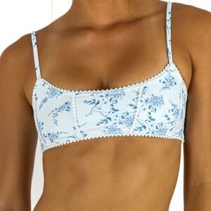 elysiian Nantucket Bikini Top- Blue Floral